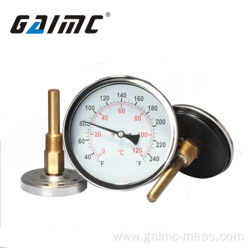 Thread Stainless Steel Bimetallic Pipe Thermometer